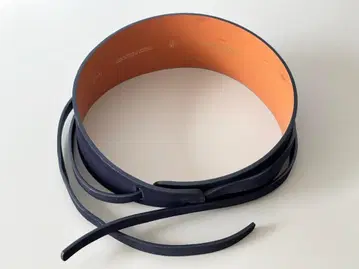 [ 새상품급 ] 메종 보아네 새시 벨트 블랙 천연 가죽 블랙