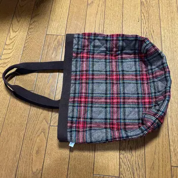 deux 체크 무늬 토트백