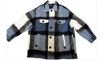 ZARA 체크 무늬 울 혼방 자켓