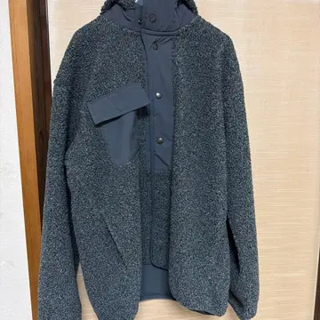 GU 엔지니어드 가먼츠 보아 플리스 스냅 후드티 L 그레이 새상품