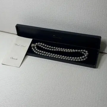 charade  펄 목걸이 실버 각인 약 90cm