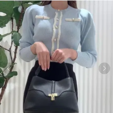 부클레 파이핑 리브 가디건 snidel