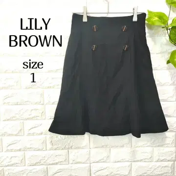[ 릴리 브라운 ] 블랙 무릎 위 스커트 플레어 블랙