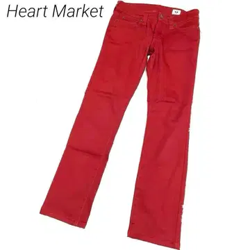 Heart Market 빨간색 슬림핏 데님 팬츠 캐주얼