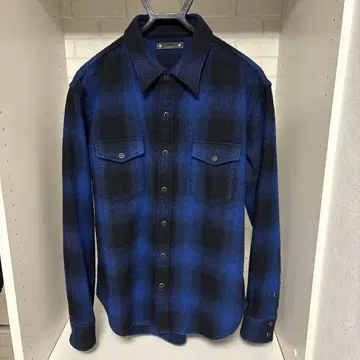 MINEDENIM 옴브레 체크 플란넬 웨스턴 셔츠