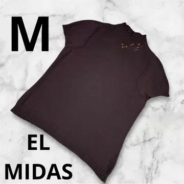 [ EL MIDAS ] 여성용 썸머 니트 반팔 M 브라운
