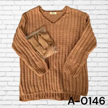 [ 새상품급 ] CHILLE 브라운 V넥 긴팔 스웨터