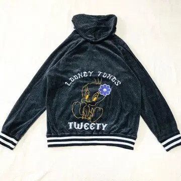 LOONEY TUNES 자수 후드티 벨로아 느낌 빈티지 [ L ]