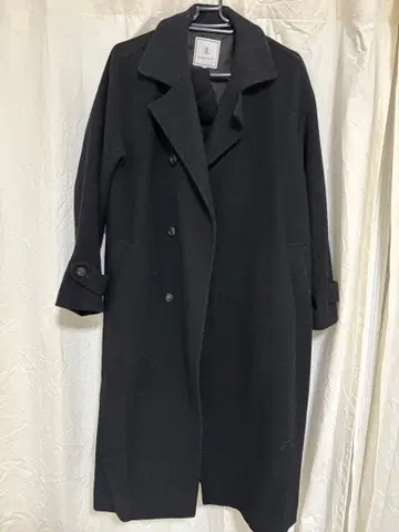 블랙 롱 코트 스탠드 카라 코트 로페피크닉