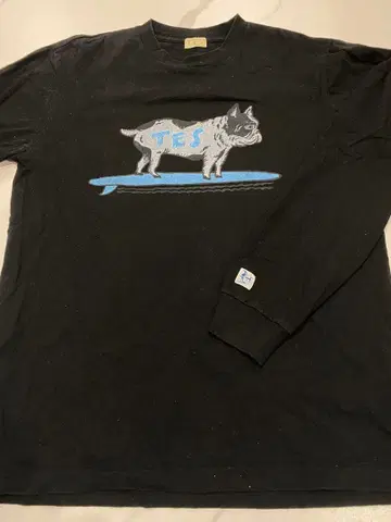 TES X-LARGE 블랙 긴팔 티셔츠