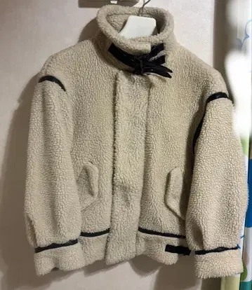 보아 자켓 베이지 벨트 포함