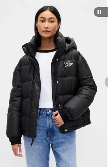 Gap 블랙 다운 자켓 XS