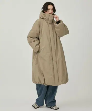 CLANE BALLOON HOODIE LONG DOWN COAT