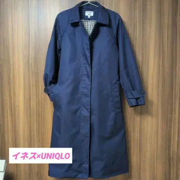 유니클로 이네스 스텐카라 코트 퀼팅 라이너 포함 네이비 S