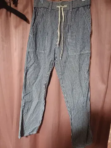 스트라이프 워크 팬츠 드로우 스트링