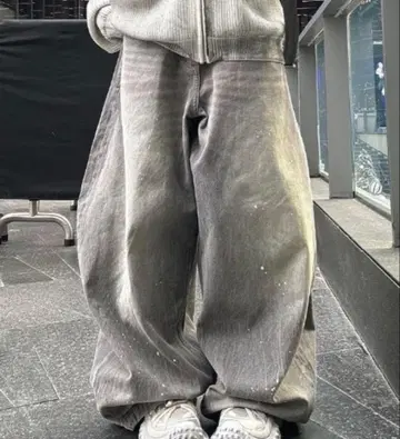 그레이 와이드 팬츠