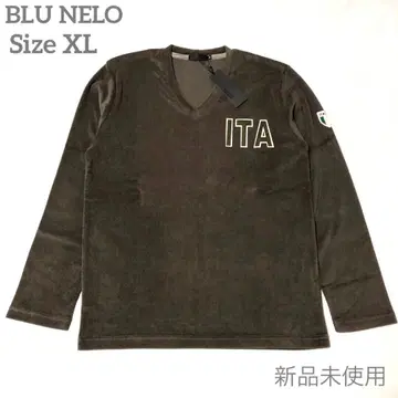 [ 미사용 새상품 ] BLUNERO 다크 그레이 V넥 긴팔 티셔츠 XL