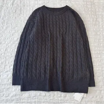 미사용 택 포함 새상품급 스픽 앤 스팬 모헤어 케이블 니트 그레이