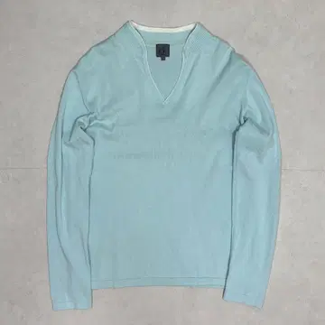 캘빈클라인 V넥 롱T 니트 스웨터 코튼 라이트 블루