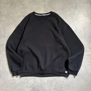 구제 의류 00s 러셀 애슬레틱 맨투맨 블랙 트레이닝복 무지 짧은 기장