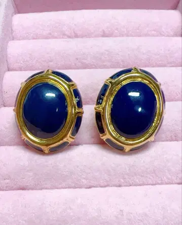 모네 파란색 골드 컬러 귀찌