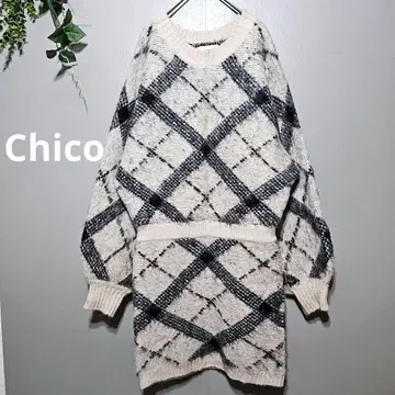 [ Chico ] 체크 무늬 니트 원피스 M 사이즈