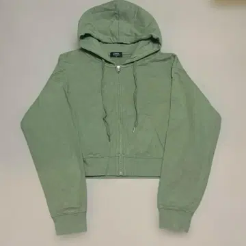 무신사 스탠다드 M 그린 크롭 후드티