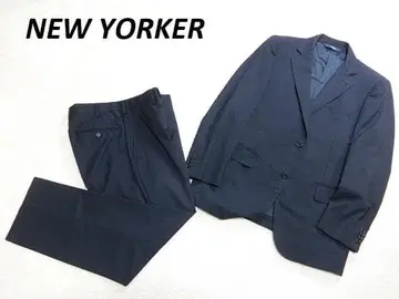 뉴요커 2버튼 싱글 수트 네이비 스트라이프 AB5