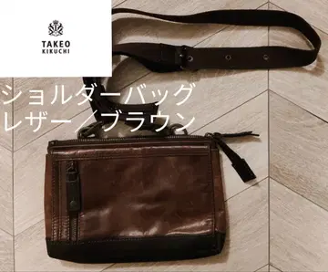 TAKEO KIKUCHI 숄더백 가죽 브라운