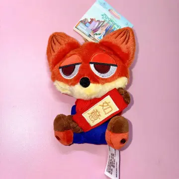 [정품] 상하이 디즈니 주토피아 닉 봉제 인형 키체인 참