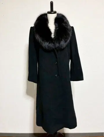 m950 이마리 캐시미어 퍼 블랙 롱 코트 일본제 L 사이즈