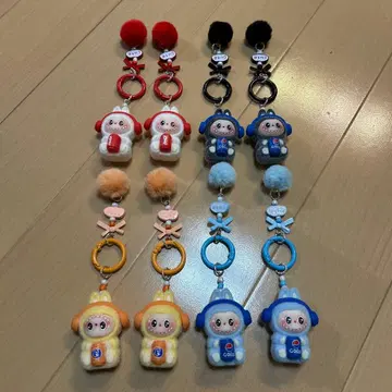 복슬복슬 폼폼 포함 labubu 라브부 키링 8개 세트