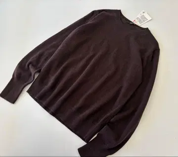 유니클로 캐시미어 크루넥 풀오버 스웨터 브라운 M