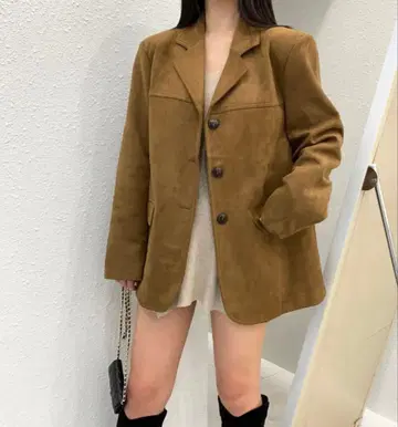 브라운 스웨이드 자켓 한국 가을 왕홍
