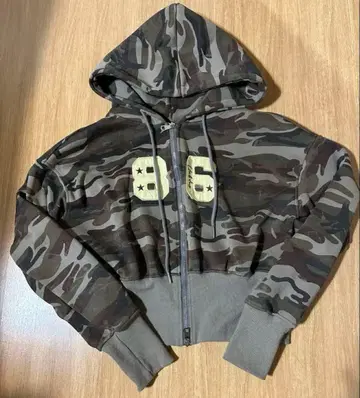 한국 카모플라쥬 크롭 후드티 86