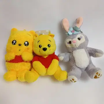 새상품 디즈니 봉제 인형 곰돌이 푸 스텔라루 3체 세트