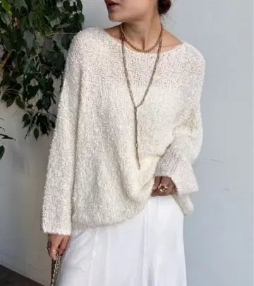 DOUDOU 리본얀 페더 풀오버