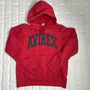 AVIREX 빨간색 후드티 Large