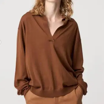 새상품 6(ROKU) 울 하이 게이지 스키퍼 니트 브라운