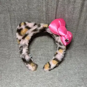 유니버셜 키티 머리띠 표범 무늬 레오파드 무늬 핑크 하트 USJ