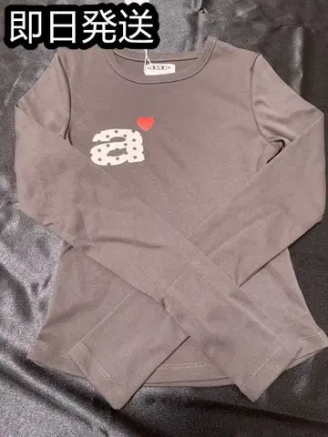 aeae 그레이 긴팔 T셔츠 하트 프린트