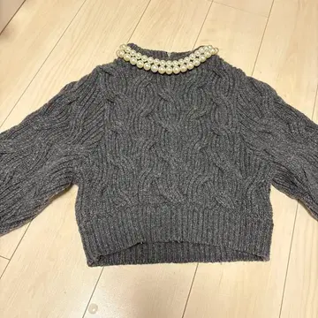 클라네 CLANE 그레이 케이블 니트 스웨터 사이즈 1