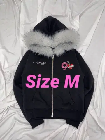 9090 Ed Hardy 90 Logo Fur Zip Hoodie