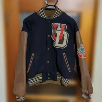 UNKNOWN DESTINATION 바시티 자켓 소매 가죽 M