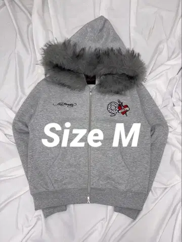 9090 Ed Hardy 90 Logo Fur Zip Hoodie