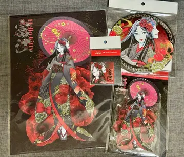 기모노 토미에 아크릴 스탠드 클리어 파일 스티커 BIG 캔뱃지 4종 세트