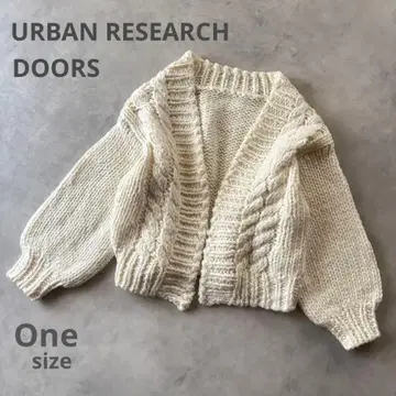 URBAN RESEARCH DOORS 손뜨개질 케이블 니트 가디건