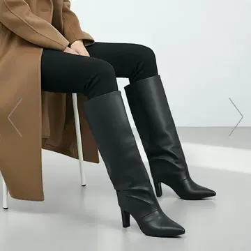 마미안 와이드 샤프트 스틸레토 롱 부츠