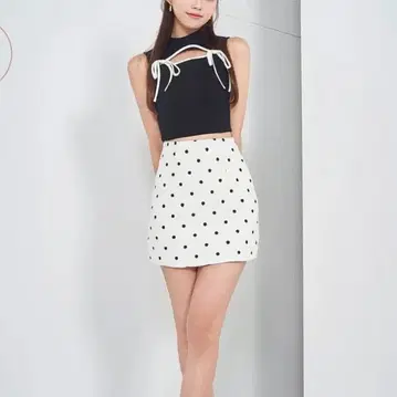 Darich 도트 트위드 타이트 미니 스커트 하의 인팬트 포함