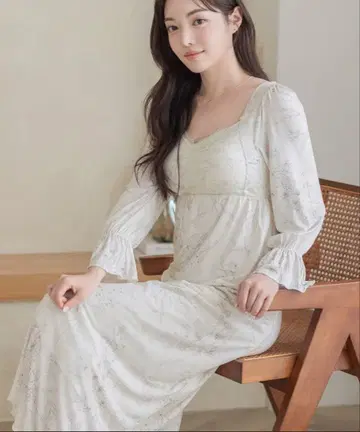 tu-hacci 나이트 브라 포함 원피스 긴팔 맥시 길이